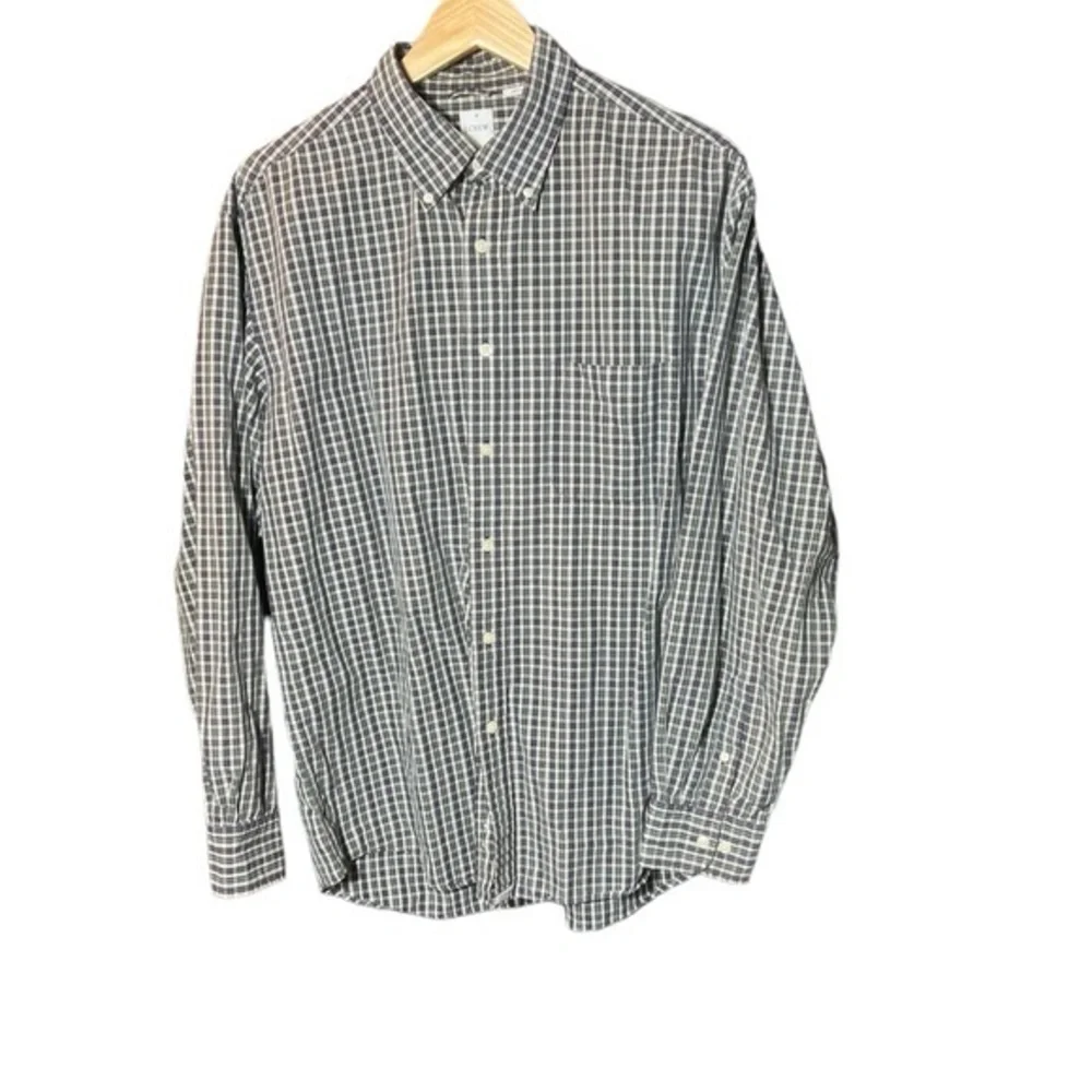 J. Crew Mens Button Down Plaid‎ Shirt Size L  100% Cotton